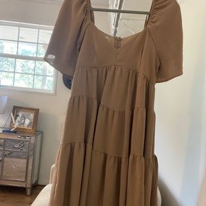 Tan babydoll dress